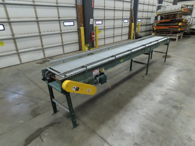 Hytrol 24"x 16' (22"BF) Power Roller Accumulation Conveyor 1Hp V-Belt End Drive