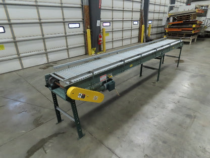 Hytrol 24"x 16' (22"BF) Power Roller Accumulation Conveyor 1Hp V-Belt End Drive