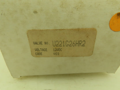 Honeywell Skinner U221G26HR2 Brass Solenoid Valve 2-Way 100 PSI 12VDC 3/4" NPT