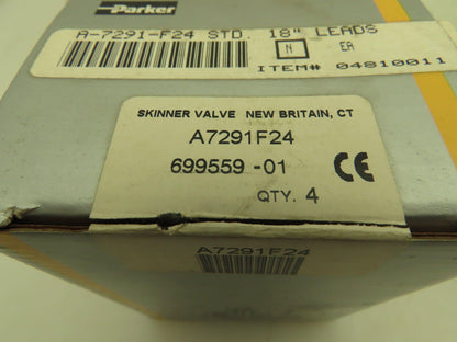 Parker A7291F24 Valve Solenoid Coil 18" Leads 3/4" ID Lot of 4