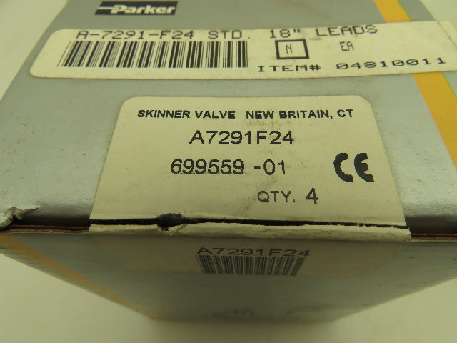Parker A7291F24 Valve Solenoid Coil 18" Leads 3/4" ID Lot of 4