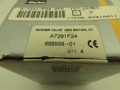 Parker A7291F24 Valve Solenoid Coil 18" Leads 3/4" ID Lot of 4