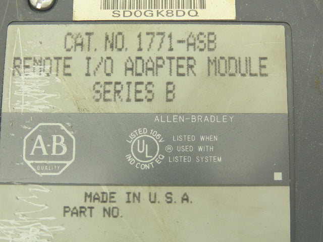 Allen-Bradley 1771-ASB PLC 5 Remote I/O Adapter Module Ser B