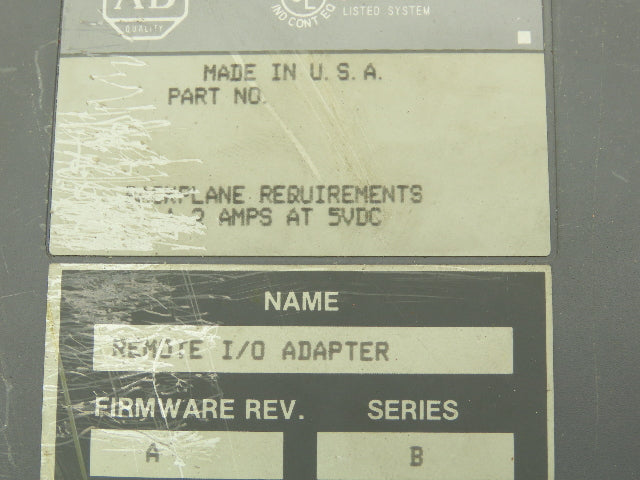 Allen-Bradley 1771-ASB PLC 5 Remote I/O Adapter Module Ser B