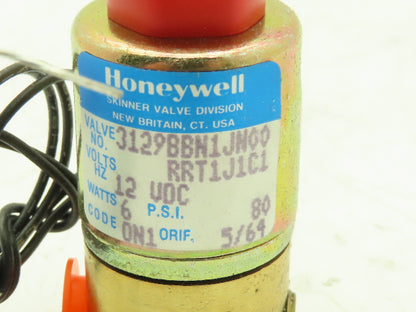 Honeywell Skinner 3129BBN1JN00 Solenoid Valve 3-Way NO 12VDC 80 PSI 1/8" NPT