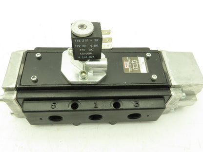 Aro J213SS-024-A Solenoid Spool Valve 5-Way 2 Pos 24V AC/DC 3/8" NPT