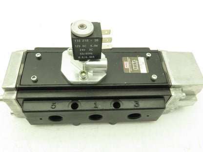 Aro J213SS-024-A Solenoid Spool Valve 5-Way 2 Pos 24V AC/DC 3/8" NPT