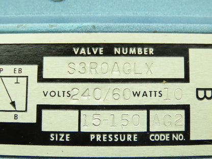 Honeywell Skinner S3R0AGLX Directional Control Valve 5-Way 2 Pos 240VAC 150 PSI