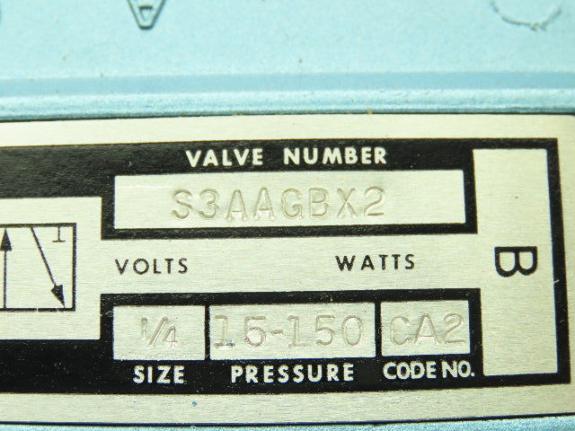 Skinner S3AAGBX2 Pneumatic Directional Control Valve 5-Way 3 Pos 150 PSI 1/4"NPT