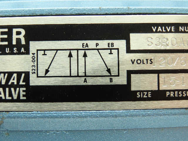 Skinner S3R0AGLX Directional Control Valve 5-Way 2 Pos 120V 150 PSI