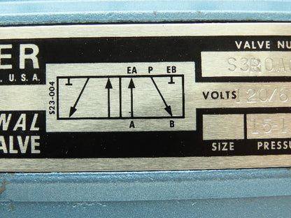 Skinner S3R0AGLX Directional Control Valve 5-Way 2 Pos 120V 150 PSI