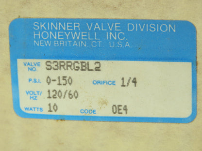 Skinner S3RRGBL2 Directional Control Valve 5-Way 2 Pos 120V 150 PSI 1/4" NPT
