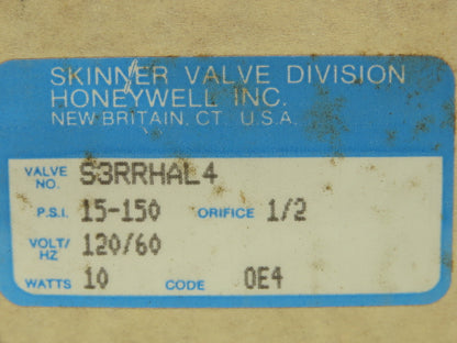 Skinner S3RRHAL4 Directional Control Valve 5-Way 3 Pos 120V 150 PSI 1/2" NPT