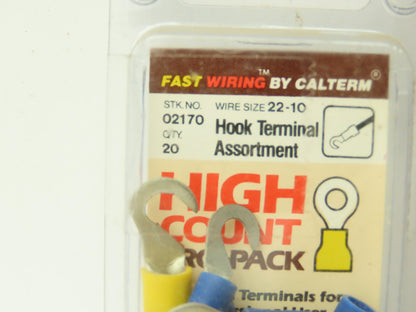 Calterm Hook Terminal Assortment 22-10 AWG Crimp-On 20 Piece Pack Lot of 80