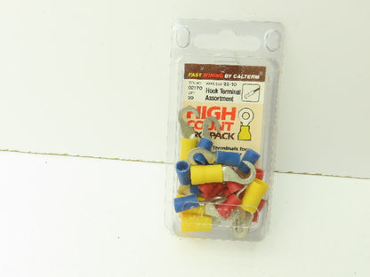 Calterm Hook Terminal Assortment 22-10 AWG Crimp-On 20 Piece Pack Lot of 80