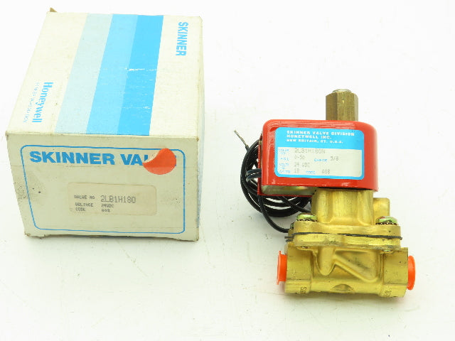 Skinner Lancer 2LB1H180 Brass Solenoid Valve 2-Way NO 24VDC 50 PSI 3/8" NPT