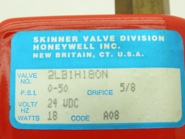 Skinner Lancer 2LB1H180 Brass Solenoid Valve 2-Way NO 24VDC 50 PSI 3/8" NPT
