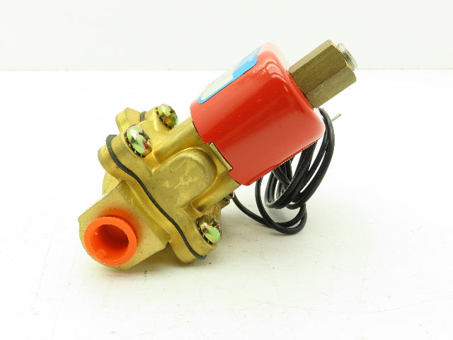 Skinner Lancer 2LB1H180 Brass Solenoid Valve 2-Way NO 24VDC 50 PSI 3/8" NPT