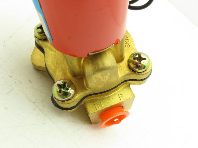 Skinner Lancer 2LB1H180 Brass Solenoid Valve 2-Way NO 24VDC 50 PSI 3/8" NPT