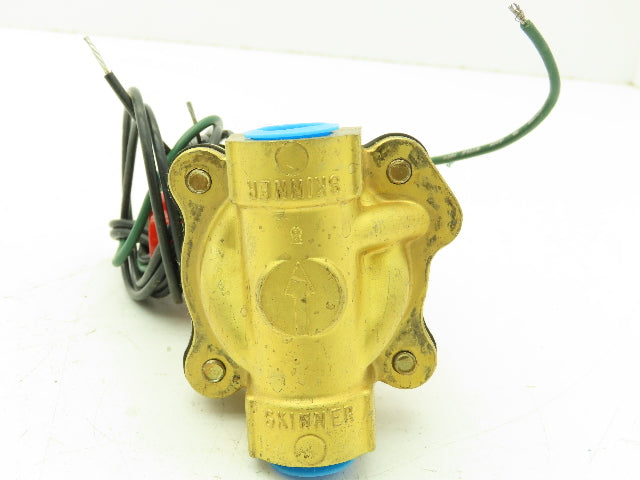 Skinner Lancer 4LB1HB3125N Brass Solenoid Valve 2-Way NO 24VDC 125 PSI 3/8" NPT