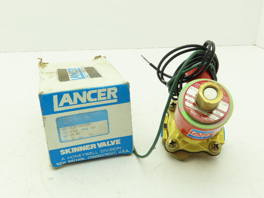 Skinner Lancer 4LB1HB3125N Brass Solenoid Valve 2-Way NO 24VDC 125 PSI 3/8" NPT