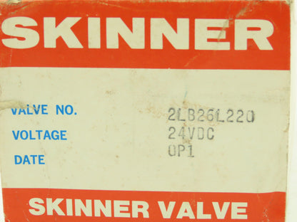 Skinner Lancer 2LB26L220 Stainless Solenoid Valve 2-Way NC 24VDC 40 PSI 1/2" NPT