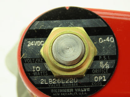 Skinner Lancer 2LB26L220 Stainless Solenoid Valve 2-Way NC 24VDC 40 PSI 1/2" NPT