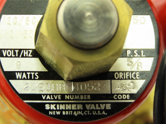 Skinner Lancer 2LE1HB4052 Solenoid Valve 2-Way NO 120V 50 PSI 1/2" NPT Steam
