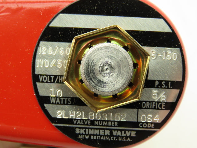 Skinner Lancer 2LH2LBG3152 Brass Solenoid Valve 2-Way NC 120V 150 PSI 3/8" NPT