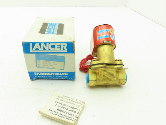 Skinner Lancer 2LH2LBG3152 Brass Solenoid Valve 2-Way NC 120V 150 PSI 3/8" NPT