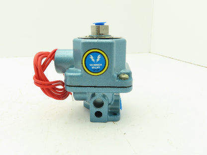 Honeywell Skinner A56LB2126 Solenoid Valve 3-Way NO 24VDC 125 PSI 1/4" 1/8" NPT