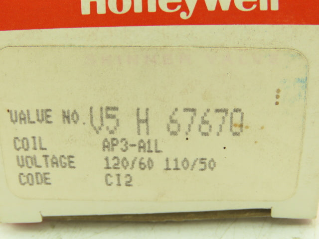 Honeywell Skinner V5H67670C Solenoid Valve 3-Way NC 120V 150 PSI 1/4" NPT