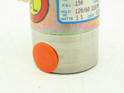 Honeywell Skinner V5H67670C Solenoid Valve 3-Way NC 120V 150 PSI 1/4" NPT