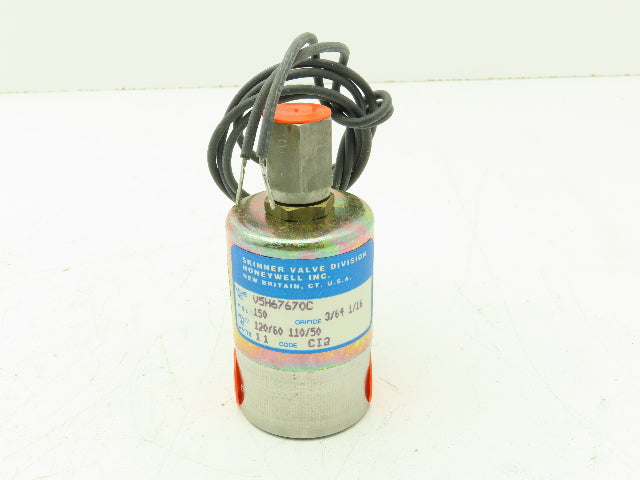 Honeywell Skinner V5H67670C Solenoid Valve 3-Way NC 120V 150 PSI 1/4" NPT