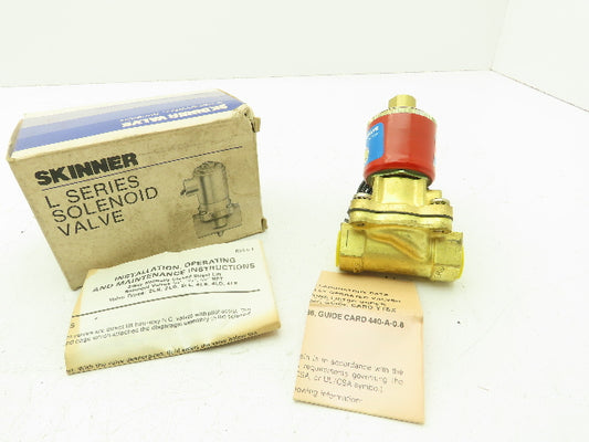 Honeywell Skinner 4LB1HB4125 Brass Solenoid Valve 2-Way NO 120V 125 PSI 1/2" NPT