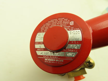 Honeywell Skinner 4LB2LB3102 Brass Solenoid Valve 2-Way NC 120V 100 PSI 3/8" NPT