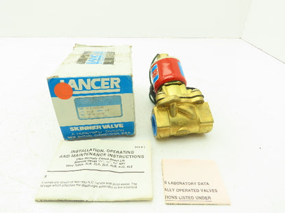 Skinner Lancer 4LB1HB5125 Brass Solenoid Valve 2-Way NO 120V 125 PSI 3/4" NPT