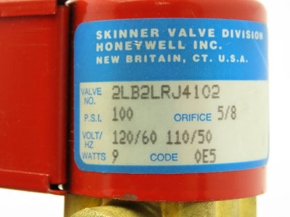 Skinner Lancer 2LB2LRJ4102 Brass Solenoid Valve 2-Way NC 120V 100 PSI 1/2" NPT
