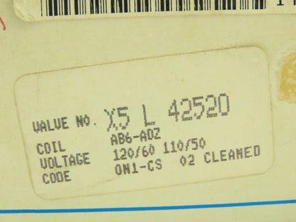 Honeywell Skinner X5L42520CT Solenoid Valve 3-Way NC 120V 75 PSI 1/4" NPT Oxygen