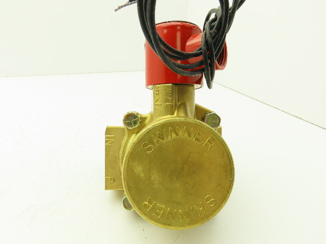 Skinner Lancer 24VAC Brass Solenoid Valve 2-Way NC 125 PSI 1-1/4" NPT Steam
