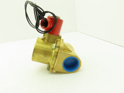 Skinner Lancer 24VAC Brass Solenoid Valve 2-Way NC 125 PSI 1-1/4" NPT Steam