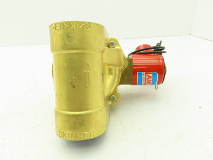 Skinner Lancer 24VAC Brass Solenoid Valve 2-Way NC 125 PSI 1-1/4" NPT Steam