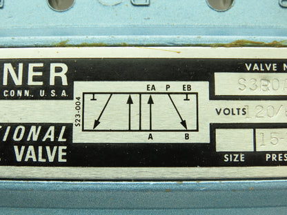 Skinner S3R0AGLX Directional Control Valve 5-Way 2 Pos 120V Solenoid 150 PSI