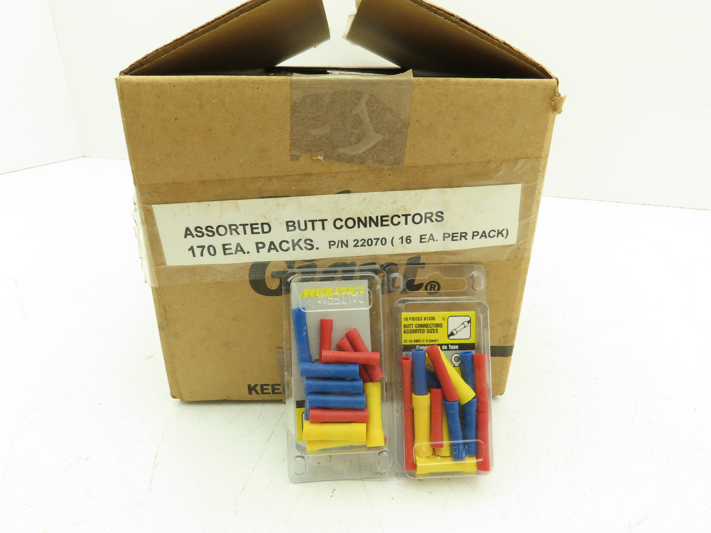 Calterm 16 Piece Butt Connector Assorted Sizes 22-10 AWG Lot of 170