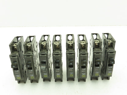 Square D Series 3 Mini Circuit Breaker 10A 1-Pole 120/240V DIN Rail  Lot of 8