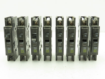 Square D Series 3 Mini Circuit Breaker 10A 1-Pole 120/240V DIN Rail  Lot of 8