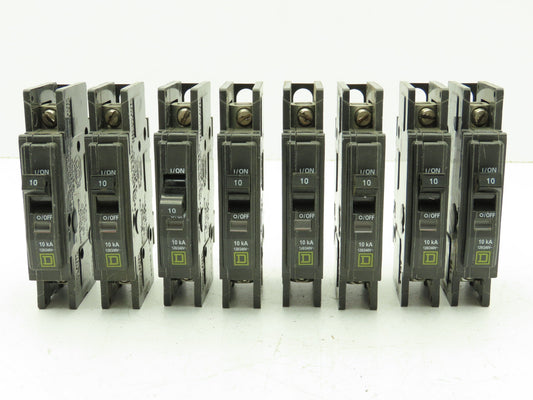 Square D Series 3 Mini Circuit Breaker 10A 1-Pole 120/240V DIN Rail  Lot of 8