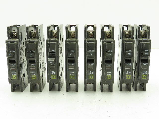 Square D Series 3 Mini Circuit Breaker 10A 1-Pole 120/240V DIN Rail  Lot of 8