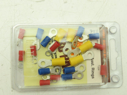Calterm 20 Count Crimp Ring Terminal Assortment Eyelet Lot of 50