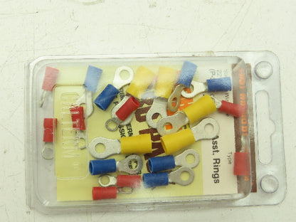 Calterm 20 Count Crimp Ring Terminal Assortment Eyelet Lot of 50